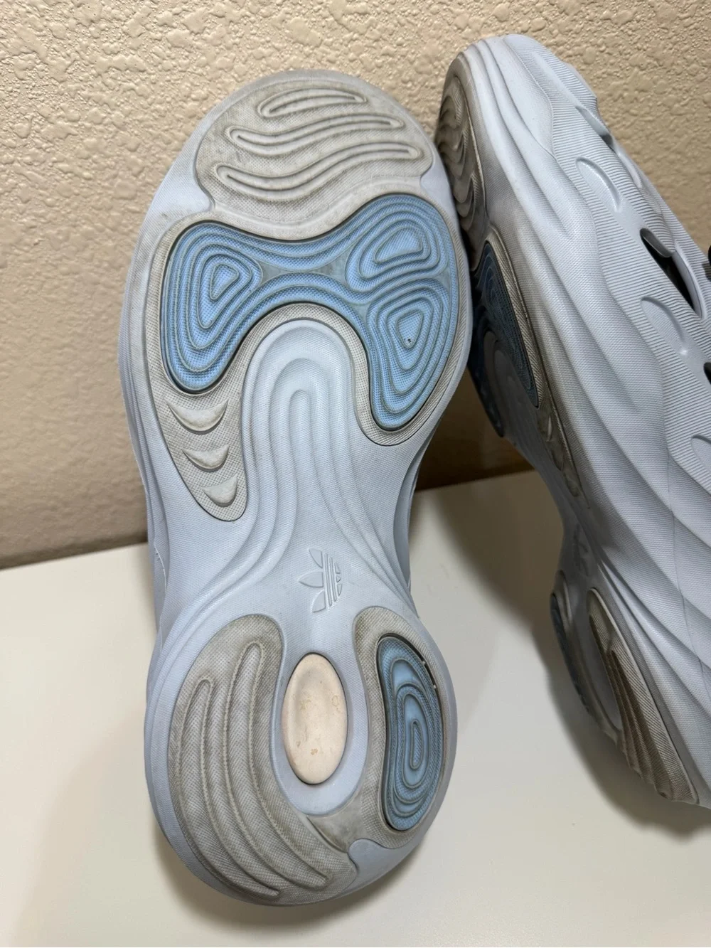 Adidas adiFOM Q Halo Blue and Black. Sculpted Athletic Sneakers